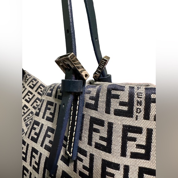 Fendi Zucchino mini tote in navy - Picture 2 of 7